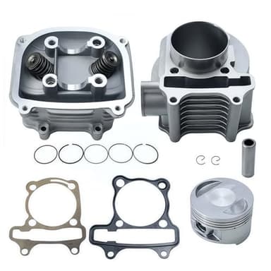 GY6 125cc/150cc Engine Upgrade to 180cc with Cylinder Head Valves and Rebuilt Kit, 61mm Big Bore kits with Piston and Ring Assy for 152QMI 157QMJ Engine Chinese Scooter Moped ATV Go Kart Quad