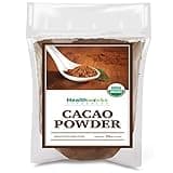 Healthworks Raw Organic Cacao Powder - 16 Ounces / 1 Pound - Chocolate Substitute - Rich Choclate Flavour - Sugar-Free Keto, Vegan & Non-GMO - Peruvian Bean/Nut Origin - Unsweetened