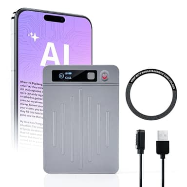 AI Voice Recorder Translator App Control, Transcribe & Summarize with AI Technology, Support Multiple Languages, 64GB, 40H Battery, 10m Pickup, for Lectures, Meetings, Calls, Silver