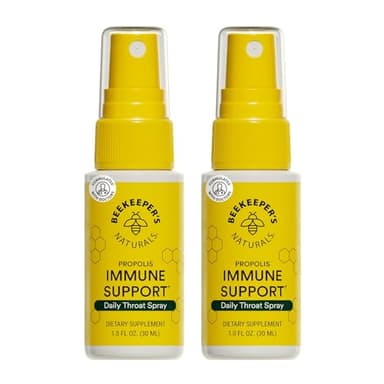 Beekeeper's Naturals Propolis Throat Spray, Natural Immune Support & Sore Throat Relief - Antioxidants, Keto, Paleo, Gluten-Free, 1.0 oz (Pack of 2)
