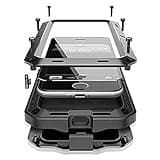 Marrkey for iPhone 8 Case,iPhone 7 Case, 360 Full Body Protective Cover Heavy Duty Shockproof Tough Armour Aluminum Metal Case with Silicone Built-in Screen Protector for iPhone 7/8/SE - Black