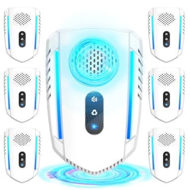 2026 Upgraded Ultrasonic Pest Repellent Indoor Repeller, Mouse Repellent Ultrasonic Plug in, Pest Control Roach, Mouse, Mosquito, Bugs, Mice, Spider, Ant, Rodent, 3 Mode Switching, 6 Pack