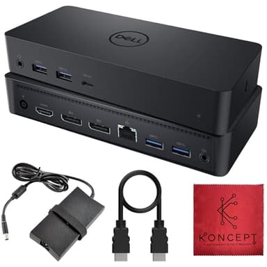 D6000 Dell Docking Station Dual Monitor with USB 3.0 & USB C - Universal Dock with 130W & HDMI Cable (Renewed)