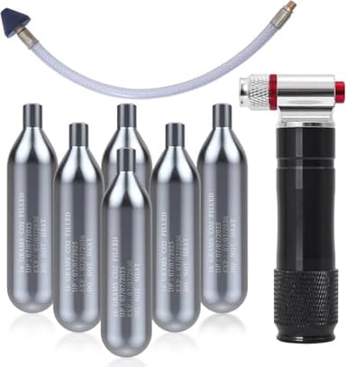 Upgraded Drain Device, AC Drain Line Cleaner Device, AC Drains Line Unclogger Tool, with 6 Unthreaded CO2 Cartridges, with a Flexible Hose to Clear All HVAC Clogs,16 Gram Unthreaded CO2,Black
