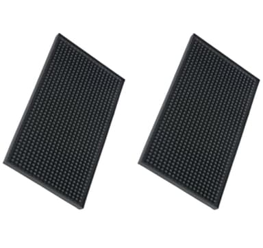 XieNie Bar Mat Small 6" x 12" Black, Coffee Mat for Home Bar, Bar Service Spill Mat for Cocktail Bartender Kitchen Countertop, PVC Counter Top Cup Mats Glasses Drying Mat, 2PCS