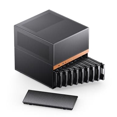 ​JONSBO N6 NAS Case, Micro ATX Pc Case,9HDD/SSD Drive Bay (hot-swap),Support 3 Power Supply Installation Positions,ATX/SFX PSU,with 2 Fans Pre-Installed,GPU305mm,Multi-Fan Position, Supporting 240AIO