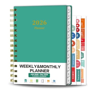 Ymumuda Academic Planner 2026, Daily Weekly and Monthly Calendar Planner (Jan. 2026-Dec. 2026),8.4"×6.3", Hardcover Notebook Teacher Supplies, Premium Thick Paper, Planners for School Work Office