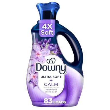 Downy Ultra Soft Fabric Softener Liquid, Calm, Lavender and Vanilla Bean, 56 fl oz, 83 Loads