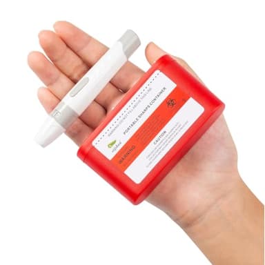 1 Pack Portable Sharps Container for Travel and Home Use,Pocket Travel Sharps Disposal Container, Designed for Diabetic Needles and Test Strips Compact Size for Traveling and Daily Personal Use