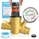 Oppsiue RV Water Pressure Regulator, Handle Adjustable Knob No Tool Required Pressure Regulator,Brass Lead-Free Water Pressure Reducer with Gauge for RV Camper Travel Trailer,RV Parts
