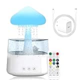 Raining Cloud Night Light with White Noise Remote Control Adapter Desk Fountain Bedroom Living Room for Sleeping Relaxing Gifts for Kids Boys Girls Men Women Birthday Holiday Christmas