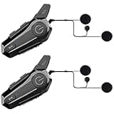cepkquis Motorcycle Bluetooth Headset Wireless Helmet 400M Intercom Headphone with CVC Noise Cancellation Stereo Music IPX6 Waterproof for Full Face Helmet 2 Pack