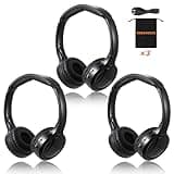 KOBANOICA IR Headphones for Car DVD,Car Headphones Wireless,Universal 2 Channel Infrared Headphones for Odyssey Entertainment System(3 Pack)