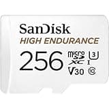 SanDisk 256GB High Endurance Video microSDXC Card with Adapter for Dash Cam and Home Monitoring systems - C10, U3, V30, 4K UHD, Micro SD Card - SDSQQNR-256G-GN6IA