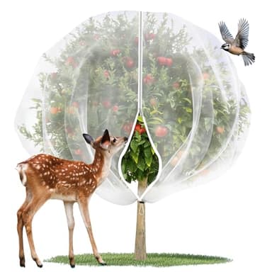 X-Kingsun 15X15 Feet Large Fruit Tree Netting Garden Netting with Zipper and Drawstring Plant Netting Insect Bird Cover for Fruits Vegetables Tree Garden Shrubs Protection