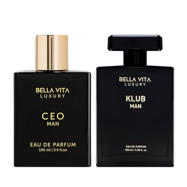 Bella Vita Luxury Gift Set Combo For Men - CEO MAN & KLUB Eau de Parfum for Men | Intense & Masculine | Citrus, Woody, Lemon, Lavender | Vegan & Cruelty Free - 2 * 100 ML