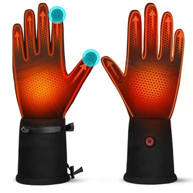 Heated Gloves Liners for Men & Women, Thin Electric Battery Powered Gloves Good for Winter Sports Running Hiking Camping & Daily Commutes, Raynaud’s Relief