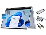 Dell Inspiron 14 2-in-1 Laptop, FHD+ 14 inch Touchscreen, Intel Core 5 120U (Beats i7-1355U) 10-Core CPU, 32GB DDR5, 1TB SSD + 256GB Portable SSD Hub, FP Reader, Backlit KB, WiFi 6E, Win 11 Pro