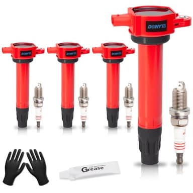 4x Upgraded Ignition Coil Pack and Spark Plugs Fits for Jeep Patriot Compass MK Dodge Journey Caliber Chrysler 200 2007 2008 2009 2010 2011 2012 2013 2014 2015 2016 2.4 2.0 L4 Replaces UF557