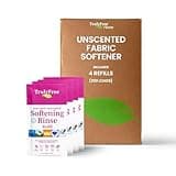 Truly Free Unscented Softening Rinse, Natural Fabric Softener - Plant-Based, Non-Toxic, Safe for Babies & Kids, 200 Loads (w/o Jug)