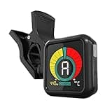 KLIQ UberTuner - Professional Clip-On Tuner for All Instruments (multi-key modes) - with Guitar, Ukulele, Violin, Bass & Chromatic Tuning Modes (also for Mandolin and Banjo), Black