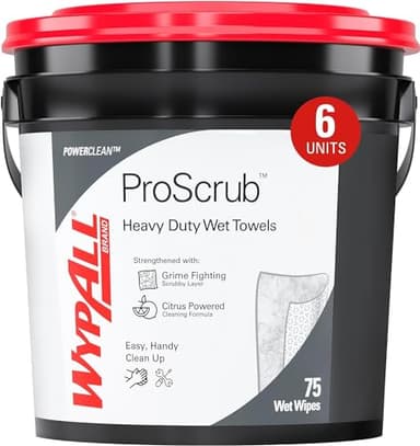 KIMBERLY-CLARK PROFESSIONAL - WYPALL Waterless Hand Wipes, Cloth, 10 1/2 x 12 1/4, 75/Bucket, 6 Buckets/Carton 91371CT (DMi CT