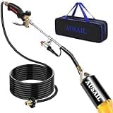 Propane Torch Weed Burner,Heavy Duty Blow Torch with Storage Bag,High Output 1,800,000 BTU,Flamethrower with Turbo Trigger Push Button Igniter and 10 FT Hose for Roof Asphalt,Ice Snow,Road Marking