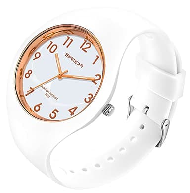 XCZAP Fashion Jelly Series Ladies Silicone Strap Electronic Quartz Waterproof Watch (White Rose)