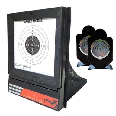 Airsoft Targets for Shooting, Reusable BB & Pellet Guns with Trap Net Catcher, Heavy-Duty Paper Sheets, Stand and Paper Training Target Easy to See Your Shots Land, for Indoor, Outdoor Ranges