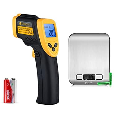 Etekcity Infrared Thermometer 1080, Yellow & Infrared Thermometer 1080, Digital Temperature Gun for Cooking, Non Contact Electric Laser IR Temp Gauge, Yellow