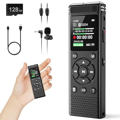 136GB Digital Voice Recorder with Playback,9000 Hours Audio Recording Device,Voice Activated Recorder with Noise Reduction,A-B Repeat,Mp3 Player and Password for Lectures Meeting/Classes/Interviews