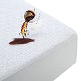 Premium 100% Waterproof Mattress Protector,4D Air Cooling 300GSM Queen Size Mattress Pad Cover,Breathable All-Round 360° Bed Mattress Topper Protection Noiseless Vinyl Free (White,Queen)