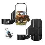 KEMIMOTO UTV Side Mirrors Pro-Fit Mirrors are Compatible with Polaris Ranger General Can-Am Defender Maverick Trail CFMOTO UFORCE w/Profiled Tube Adjustable Rear View Mirror with Seat Belt Bypass