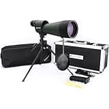 BARSKA Benchmark 25-125x88 Waterproof Straight Spotting Scope, Green/ Black