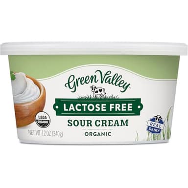 Green Valley Lactose Free Organic Sour Cream, 12 Ounce tub