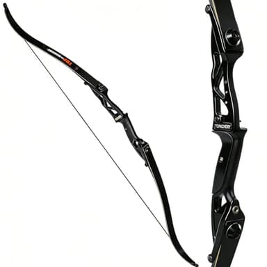 Toparchery Archery 56" Takedown Hunting 45lbs Recurve Bow Metal Riser Right Hand Black Longbow