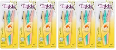 Tinkle Dermaplaning Tool 9ct, Dermaplane Razor for Women, Safe and Easy Peach Fuzz Remover, Eyebrow Trimmer with Protective Cover (6 Packs of 3), Stocking Stuffers