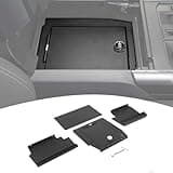 PDKLIN for F150 Center Console Organizer Gun Safe Box with Lock Compatible with Ford F150 2021 2022 2023 2024 Black Storage Accessories