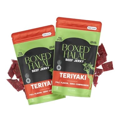 Halal Beef Jerky, 4 Flavors - Boxed Halal (Teriyaki) (2-Pack)