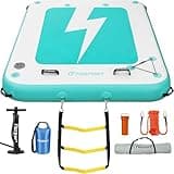 FBSPORT Inflatable Floating Dock, Inflatable Air Dock Platform Floating Island Raft with Non-Slip Surface, Inflatable Water Floating Dock Mat for Lake Pool Beach Ocean, 5x6x0.5 ft, Green
