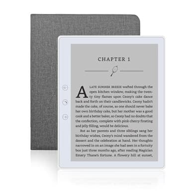 Veidoo 5.8 inch Ebook Reader, HD Touch Screen Carta E-Ink Technology, 32GB ROM(TF Card Expansion to 64G), WiFi, Long Endurance, Android E-Reader with Cover(White)