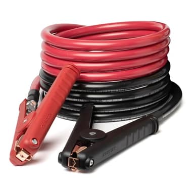 Spartan Power Heavy Duty Jumper Cables with Alligator Clips, 100% Pure Copper Wire, Positive & Negative Leads Battery Cable, Made in The USA - 4 AWG Gauge Cable, 15 ft