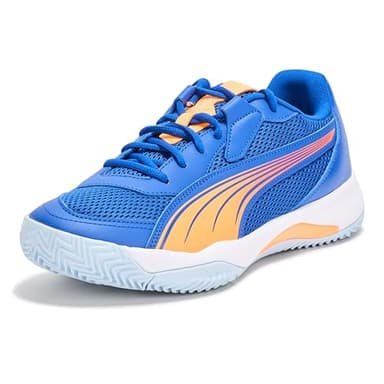 Puma Men's NOVA Court Pickleball Shoe, Vivid Blue-Heat Fire-Puma White, 11