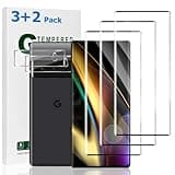 3+2 Pack Pixel 6 Pro Screen Protector with Camera Lens Protector,9H Hardness Tempered Glass,3D Full Coverage,Fingerprint Compatible,Free of bubbles, For Google Pixel 6 Pro 5G 6.7 Inch