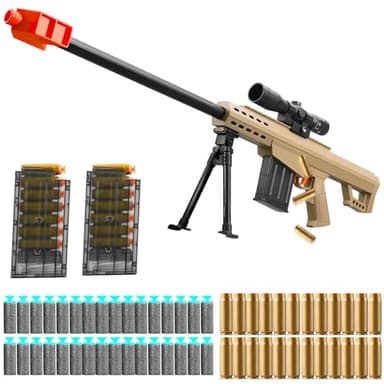 Toy Sniper Rifle with Scope Soft Bullet Toy Gun Shell ejecting Foam Blaster Guns Realistic Fake Prop Dart Backyard Outdoor Shooting Game for Kids Boys Teen Adult Gifts for Age 8-12 13 Years Old (37in)
