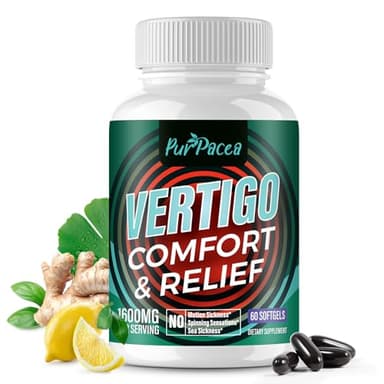 Liposomal Vertigo Supplement, High Absorption Formula with Ginkgo Biloba, Ginger Extract & Magnesium, Natural Wellness Supplement, Relaxation and Calm, 60 Softgels