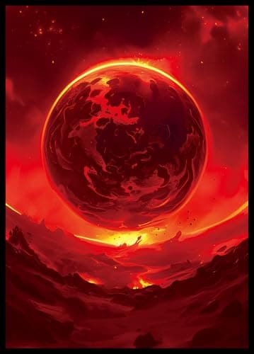 MTG Card Sleeves - Mountain - Planet Basic Lands Series - Ultra Clear Front & Matte Finish Back, 100 Count Standard Size Matte Art Sleeve for Magic The Gathering