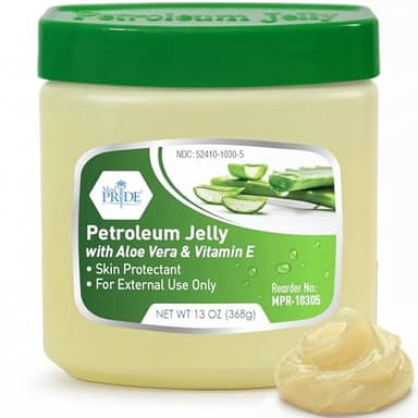 MED PRIDE Petroleum Jelly with Aloe Vera & Vitamin E, 13 oz – Skin Protectant and Moisturizing Ointment for Dry or Irritated Skin, Rashes, Chapped Lips, Minor Cuts, Burns and Diaper Rash