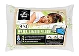 Simply by Papo Cooling Memory Foam Water Pillow with Natural Rayon derived from Bamboo - Hypo-Allergenic, Ultra Soft, Adjustable Support for Neck Pain Relief, Non-Toxic