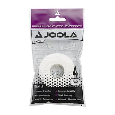 JOOLA Pickleball Overgrip - Tacky Feel Premium Synthetic Overgrips - Set of 4 - Pickleball Grip Tape for Any Brand Racket - Anti Slip Pickleball Tape Fits Elongated, Standard & Skinny Handles - White